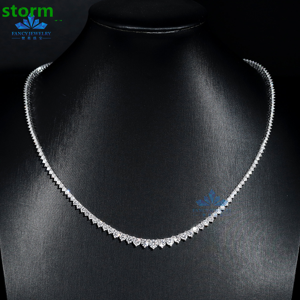 Luxury 19-5mm Lab Grown Diamond Drop Pendant Necklace 925 Silver Gold IGI Certified Custom Women Fine Jewelry Manufacturer
