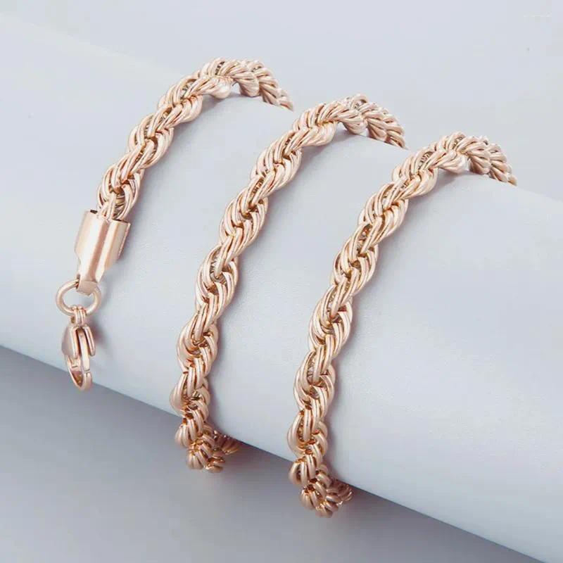 Chains 2/2.4/3/4/5/6/7/8mm Wide Rope Chain Necklace Stainless Steel Choker Men Women Jewelry Rose Gold Color