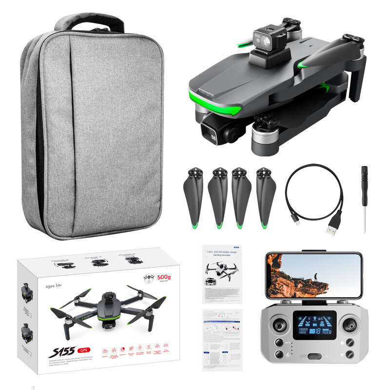 S155 RC Drone with 3-Axis Gimbal HD Camera, GPS Auto Return, Obstacle Avoidance, 4K Quadcopter Professional Foldable Drone CKS