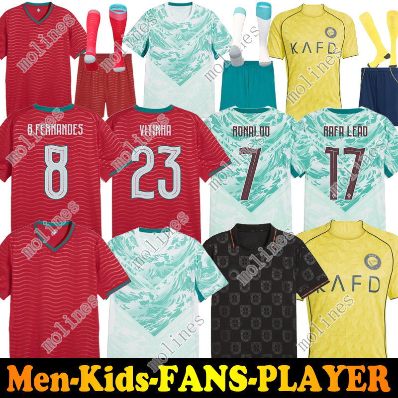 25 26 Portuguese ronaldo football shirts Al Nassr FC Soccer Jerseys B.FERNANDES JOAO FeLIX MANE 2025 2026 Riyadh Men kit Portugal Child Shirt Kits Player national team