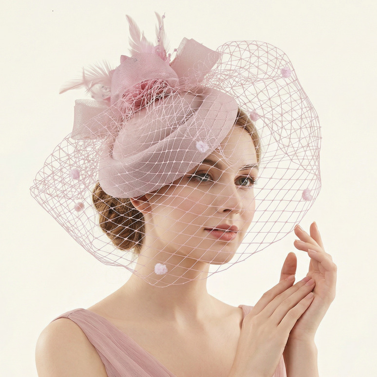 FS Leopard Fascinators Black Pillowcase Cap 100% Australian Wool Felt Wedding Cap Womens Elegant Bow Cocktail Fedoras 241011