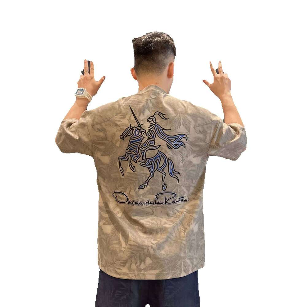 2026 Luxury Brand Designer Clothing Summer New Fashion Print Streetwear Patchwork T-Shirt for Men with Wide Fit Casual Short Sleeve