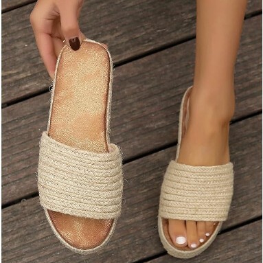 Plus Size European And American Style Platform Hemp Rope For Women Spring Summer New Slippers Fashion Thick Sole Sandals