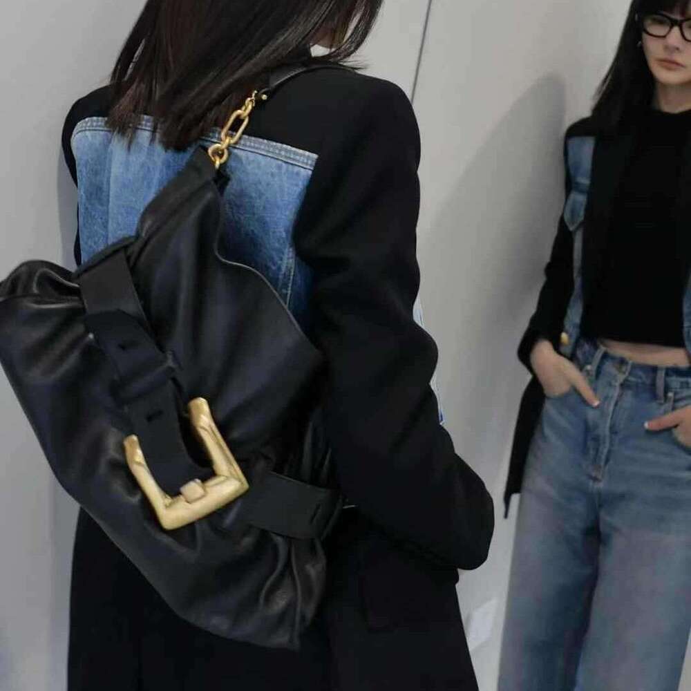 2026 New Anthe Soft Leather Ruched Tote Bag Women Genuine Leather Large Capacity Underarm Shoulder Bag For Commute SENYY
