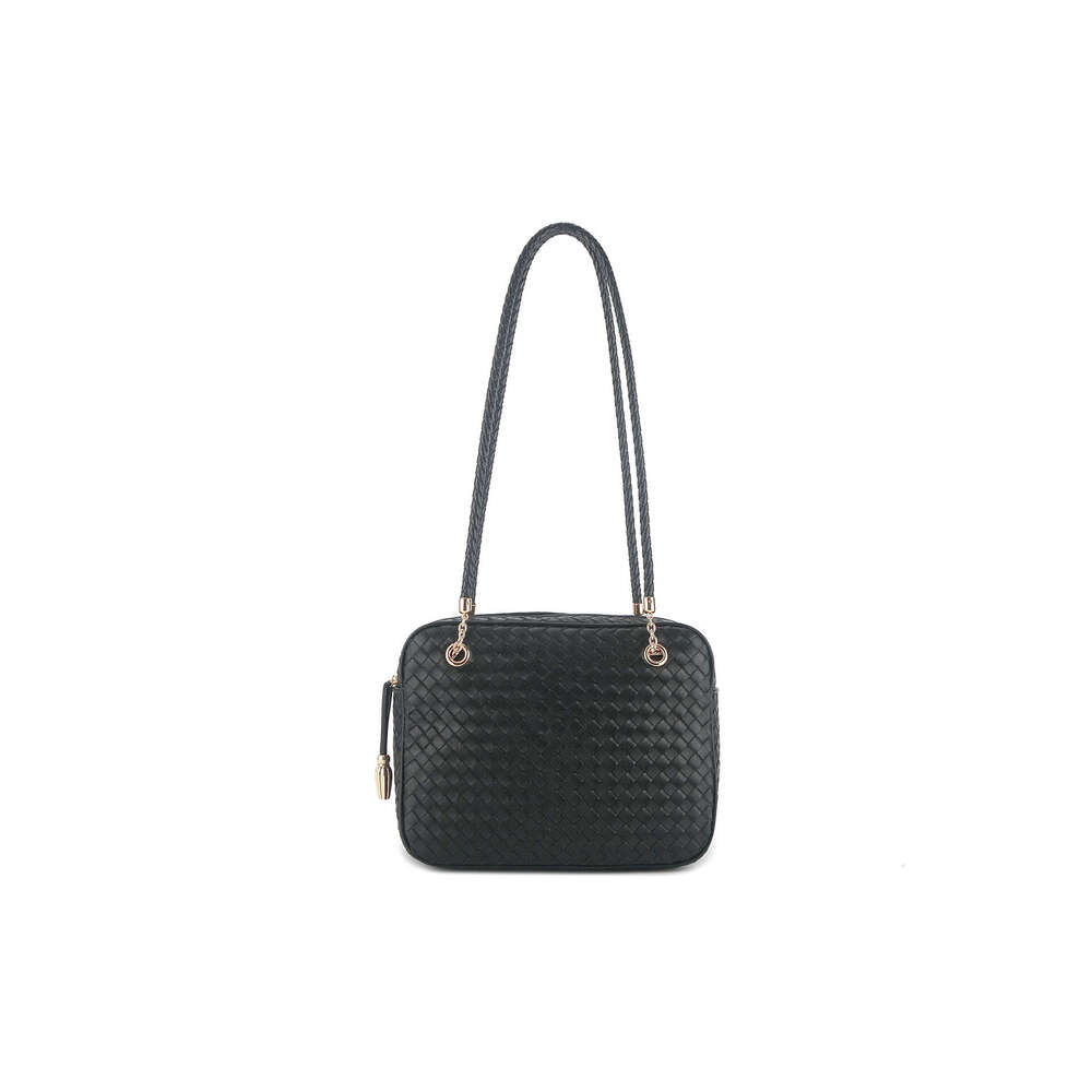 New Woven Shoulder Bag Double Layer Sheepskin Leather Vintage Luxury Arc Shape Elegant Handbag Advanced Tofu Bag For Women SENYY