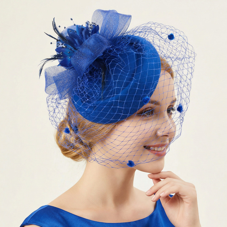 FS Leopard Fascinators Black Pillowcase Cap 100% Australian Wool Felt Wedding Cap Womens Elegant Bow Cocktail Fedoras 241011