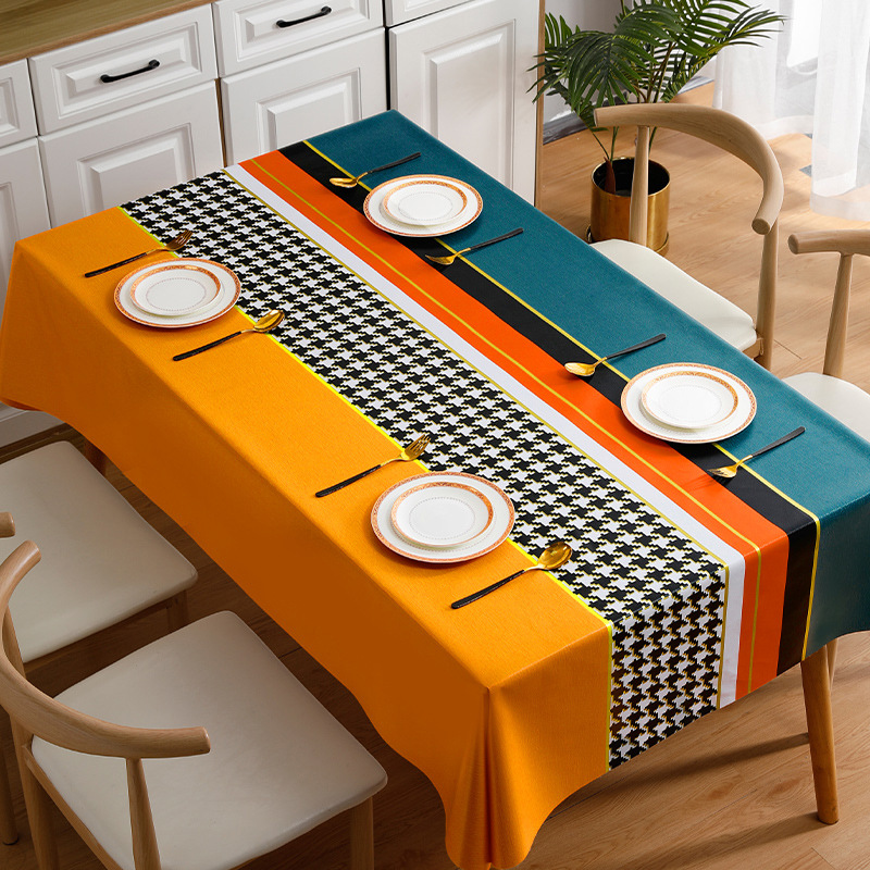 YL-38515 Nordic style tablecloth, waterproof, oil-proof, heat-resistant, wash-free, high-quality coffee table cloth, conference table cloth, placemat.