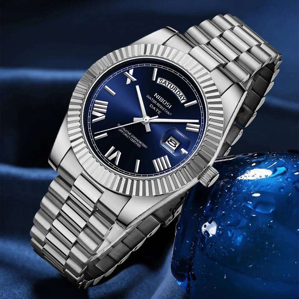 NIBOSI Brand Stainless Steel Quartz Watches For Men Luxury Date Display Luminous Fashion Men's Watch relogios masculino 26L0420