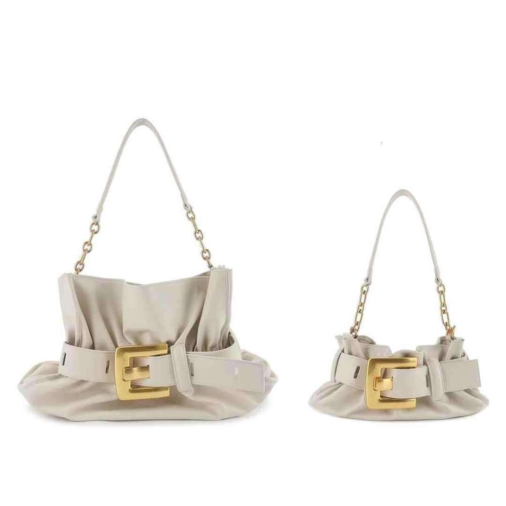 2026 New Anthe Soft Leather Ruched Tote Bag Women Genuine Leather Large Capacity Underarm Shoulder Bag For Commute SENYY