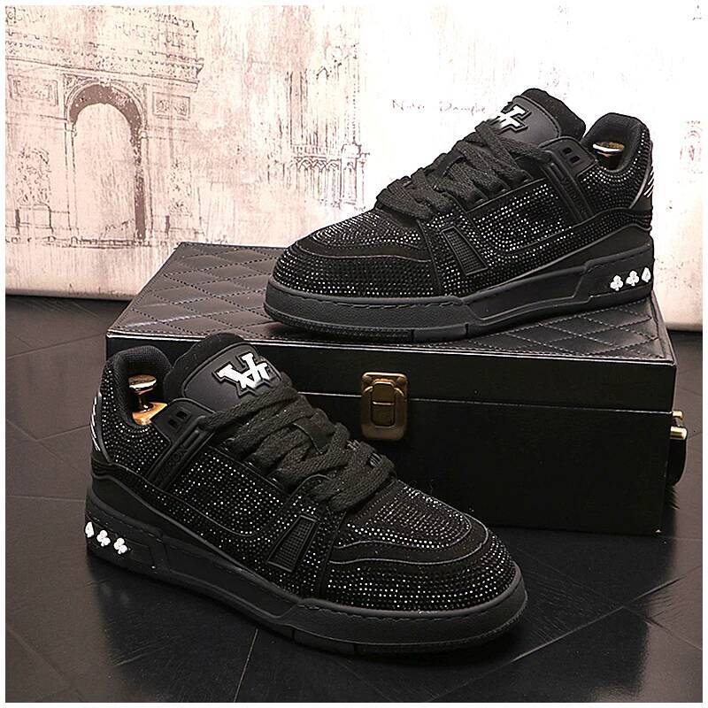 Women's Pink Brown Colorblock Sneakers Low-top Casual Skate Shoes high-end rhinestone casual shoes designer niche sneakers