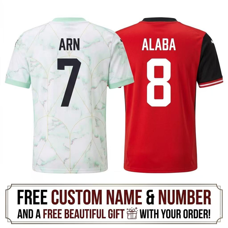 2026 Austria World Cup Soccer Jersey Alaba Sabitzer Laimer Kids Men Kit Player Version Fan Football Shirt Red Home White Away Youth Full Set Heat Ready Custom Name