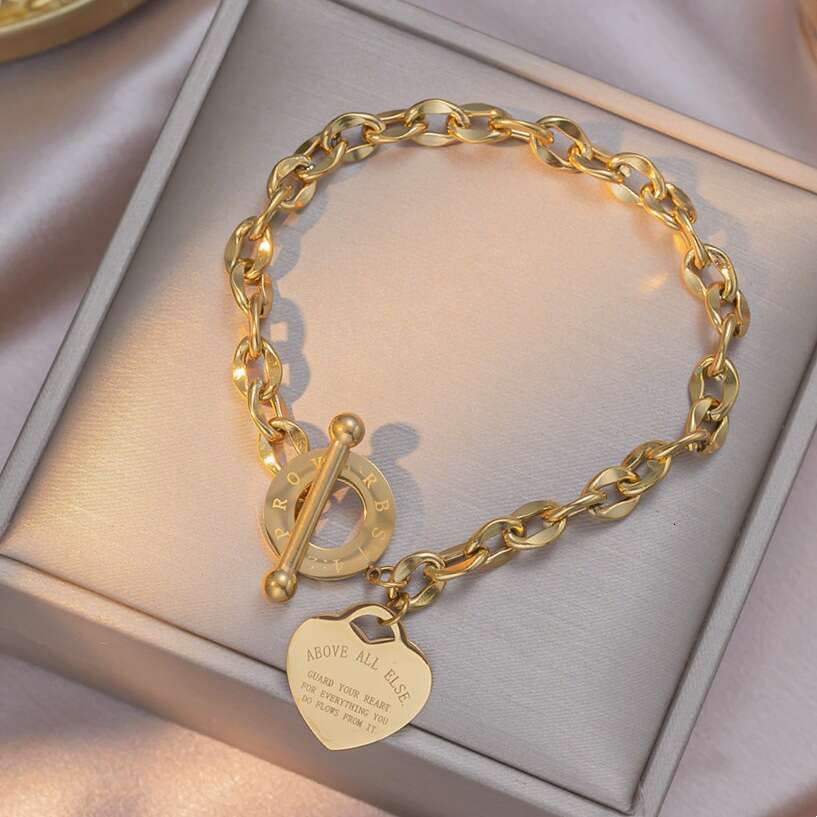European And American Cross-Border Goods: Heart-Shaped Bracelet, Personalized Versatile Jewelry, OT Clasp, Popular Dongguan Titanium Steel Accessories