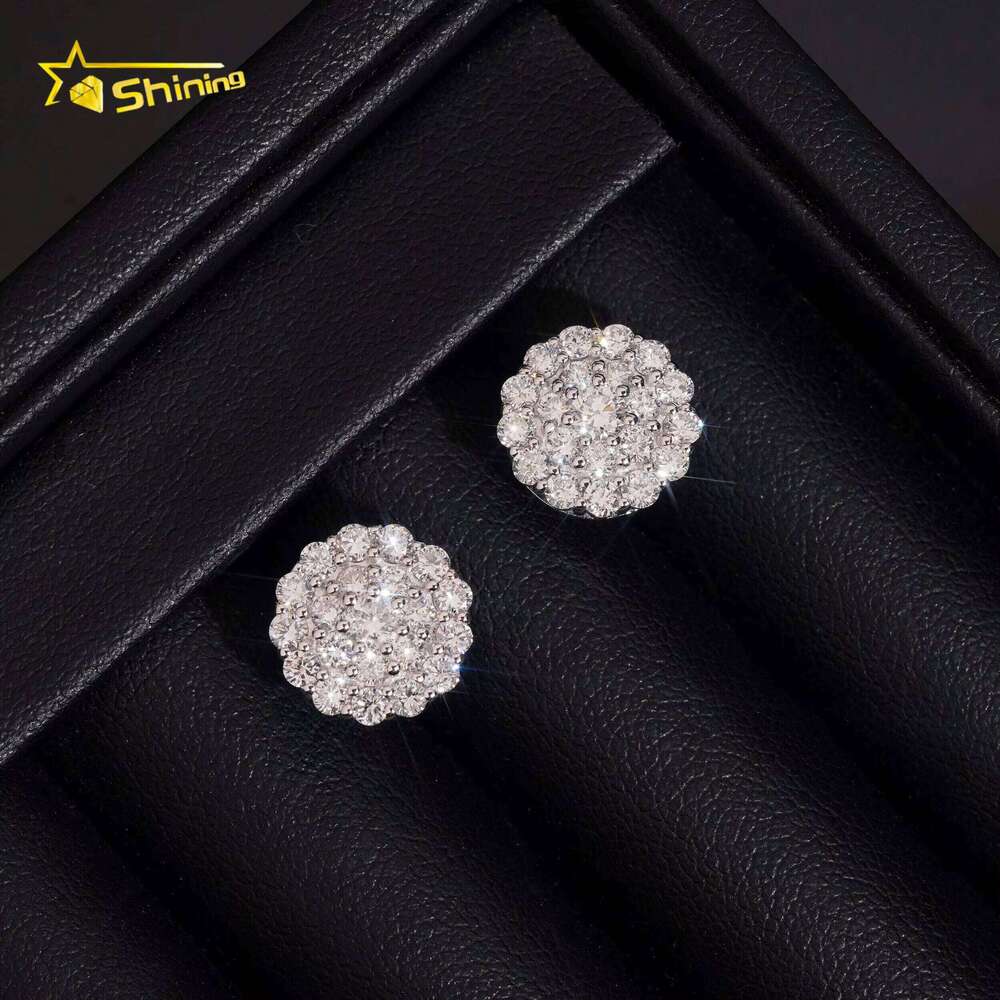 Wholesale Price Luxury 11mm S925 Sterling Silver Fine Jewelry Lab Grown Diamond Stud Earrings - view 7
