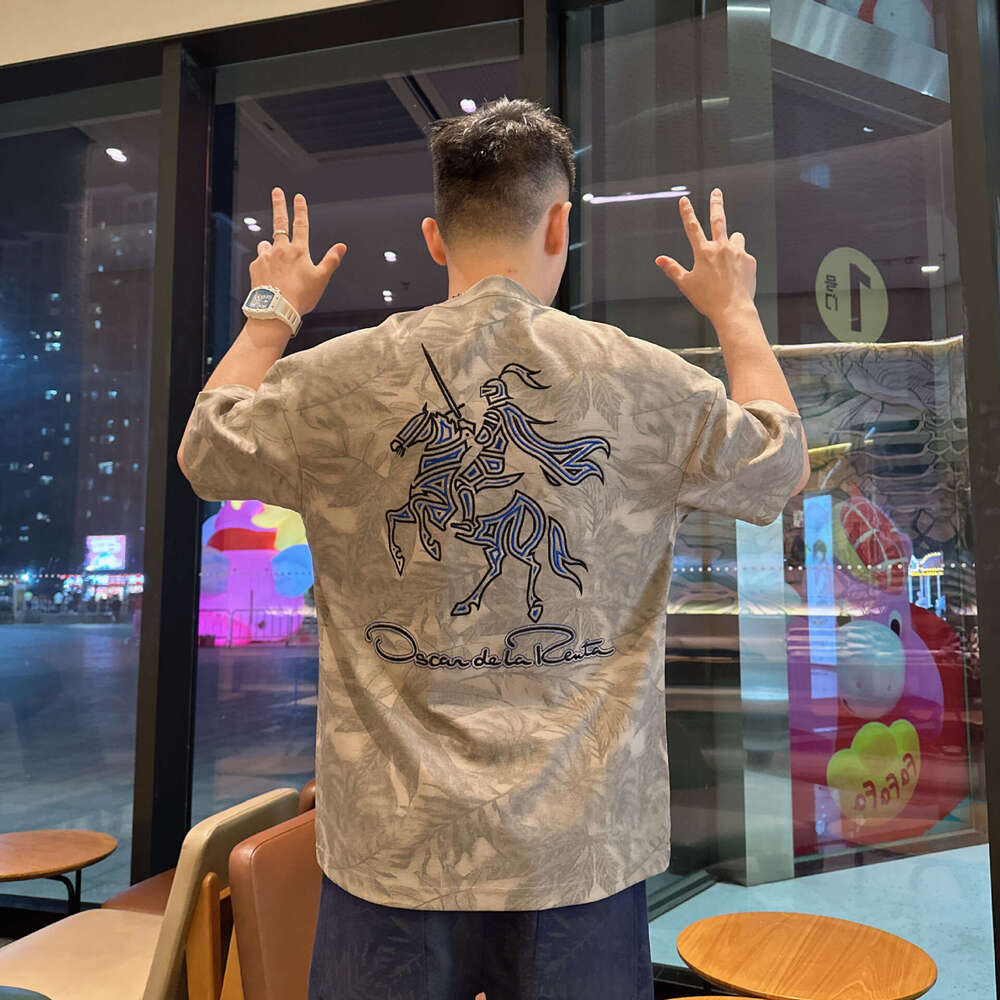 2026 Luxury Brand Designer Clothing Summer New Fashion Print Streetwear Patchwork T-Shirt for Men with Wide Fit Casual Short Sleeve