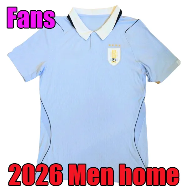 2026 World Cup Uruguay Men home away Fans Soccer Jerseys Lsuarez Ecavani F Valverde N Nandez Player Version National Team jersey Football Shirts kids 