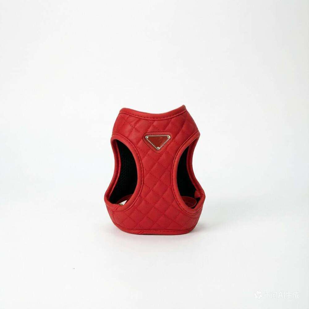 Designer Leash Set, Adjustable PU Leather Step-in Dog Harness with Classic Letter Pattern