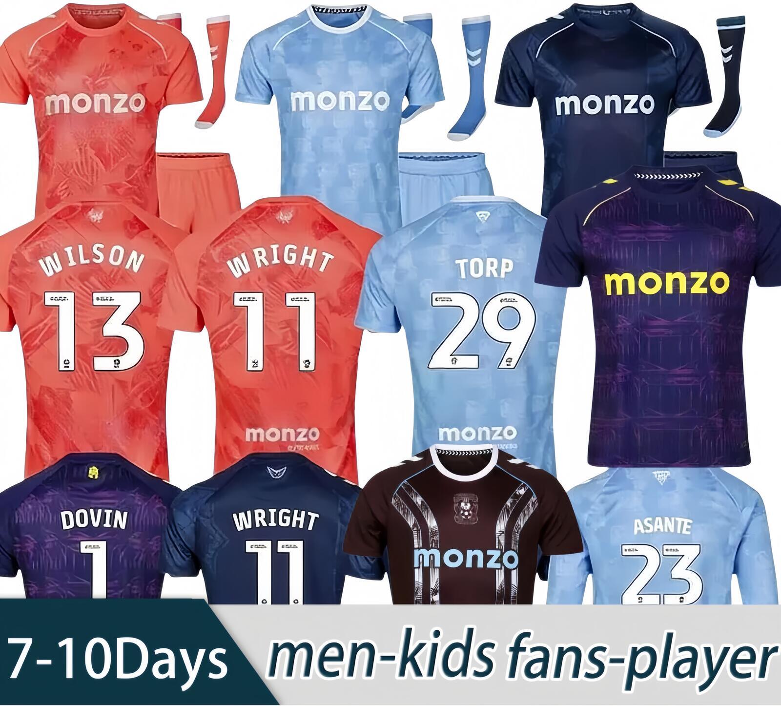 25 26 Soccer Jerseys Coventry City VAN EWIJK Home AWAY THIRD Sheaf Gyokeres Godden Hamer 2025 2026 Blue Black WRIGHT Camiseta De Men Kids Kit Football Shirts