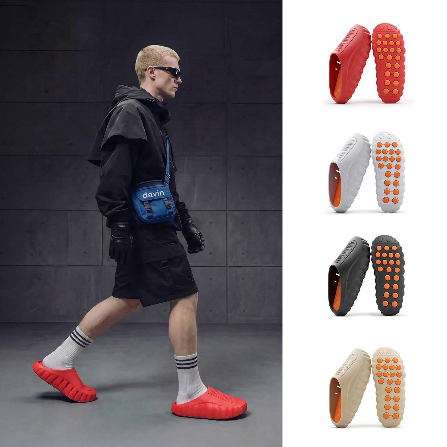Hot new free shipping designer slippers for mens slippers beige black red grey Fashionable and versatile Comfortable beach slippers with arch support