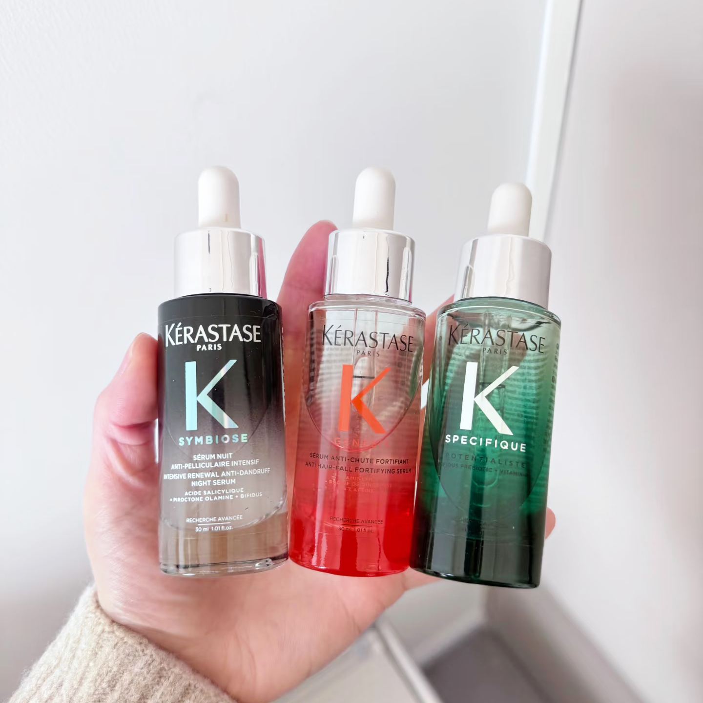KERASTASE Hair Serum 30ml Oil Control Scalp Soothing Essence Green Pink Bottle Vitality Ginger Scalp Essence Free Dandruff Cleansing Essential Oils Hi