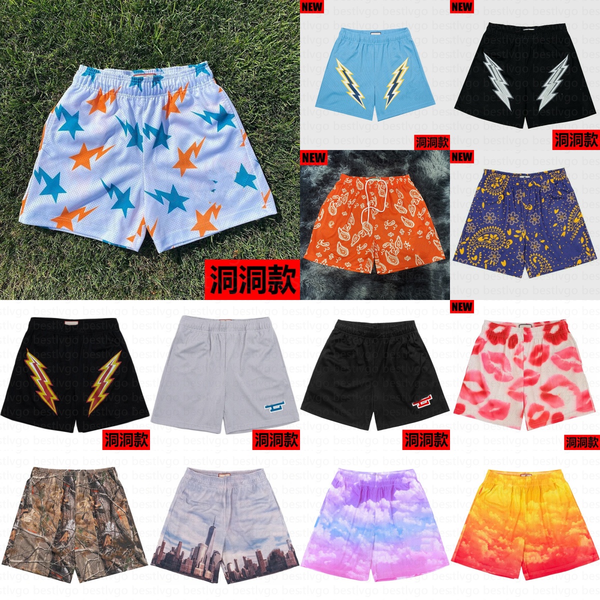 Men shorts designer summer loose mesh basketball pants gym sports breathable shorts men casual outdoor hip-hop quick drying beach pants Eric shorts M-3XL