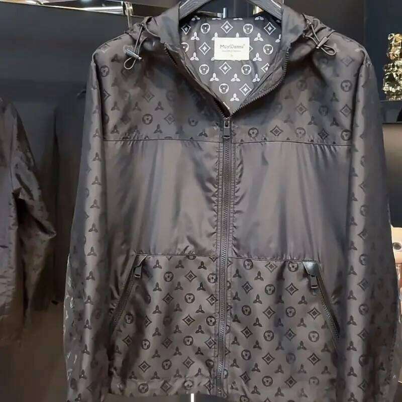 Designer Fashion Men's Brand Trendy Printed Top Versatile Fashion New Designer Fashion Casual Hooded Jacket