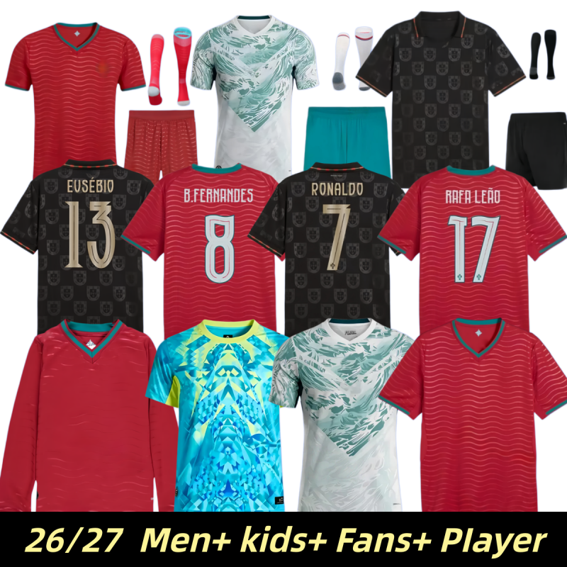 Portugal Jersey 2026 World Cup Soccer Jerseys Portuguesa Ronaldo JOAO FELIX BERNARDO B. FERNANDES PEPE 26 27 Maillot Portugal Football Shirt Team Men Kids Kit Top