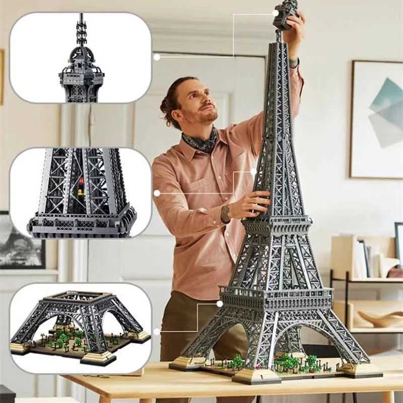 10001Pcs Eiffel Tower Bulding Blocks 15M 10307 Tall Model Bricks PARIS Architecture for Birthday Kids GiftsT260420