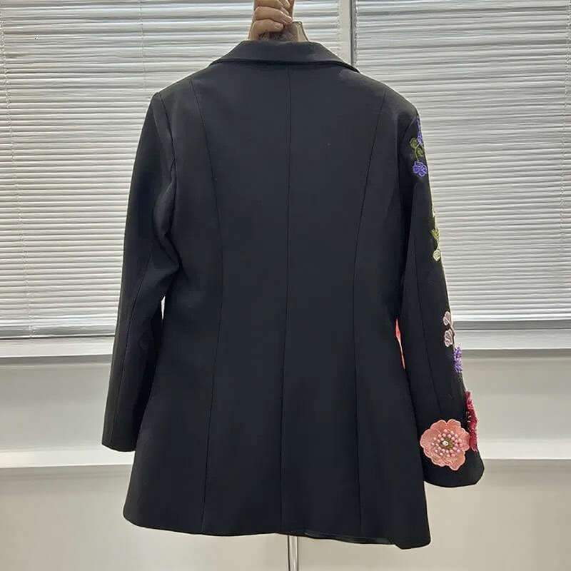 Autumn New Heavy Embroidery 3D Floral Suit Women Slim Fit Long Sleeve Jacket Elegant Korean Style Fashion Office Lady Outwear In Stock MAKOUFEI