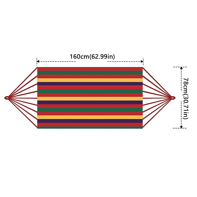 Outdoor Thickened Canvas Hammock Camping Swing Net Hed Anti Rollover Striped Hanging Chair 260418