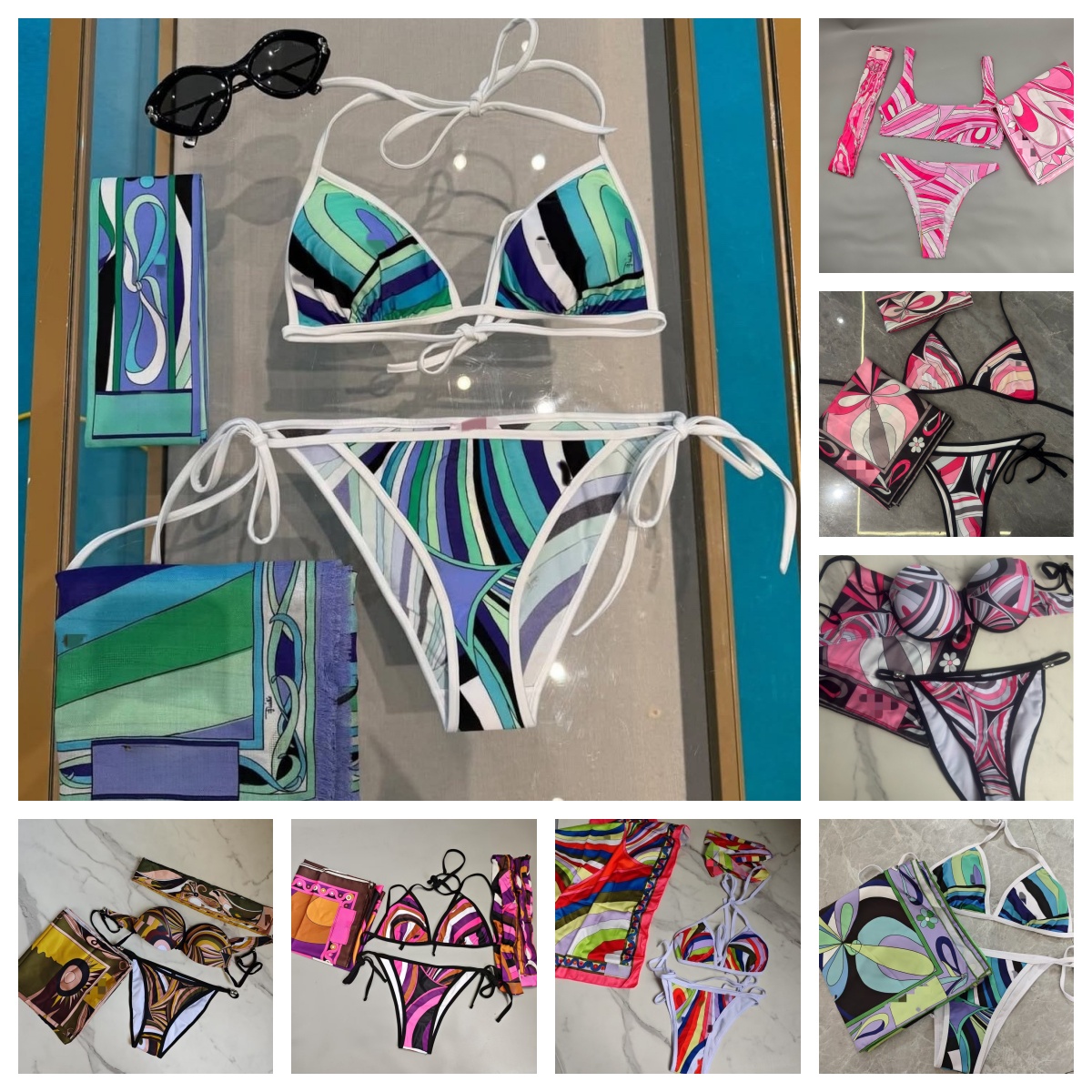Women's Designer Scarf Sexy Swimwear Fashion Casual Bikini Swim Scarf Style Swimming Suit Fit Versatile Beach Vacation Swimsuit