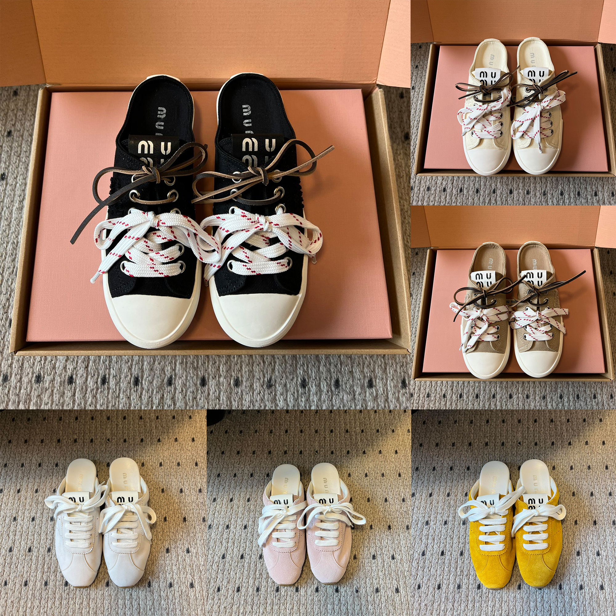 Designer Shoes Cowboy canvas Mueller half trailer Casual Shoes Double lace retro canvas half drag Mueller lazy shoes made of vintage denim casual women's shoes