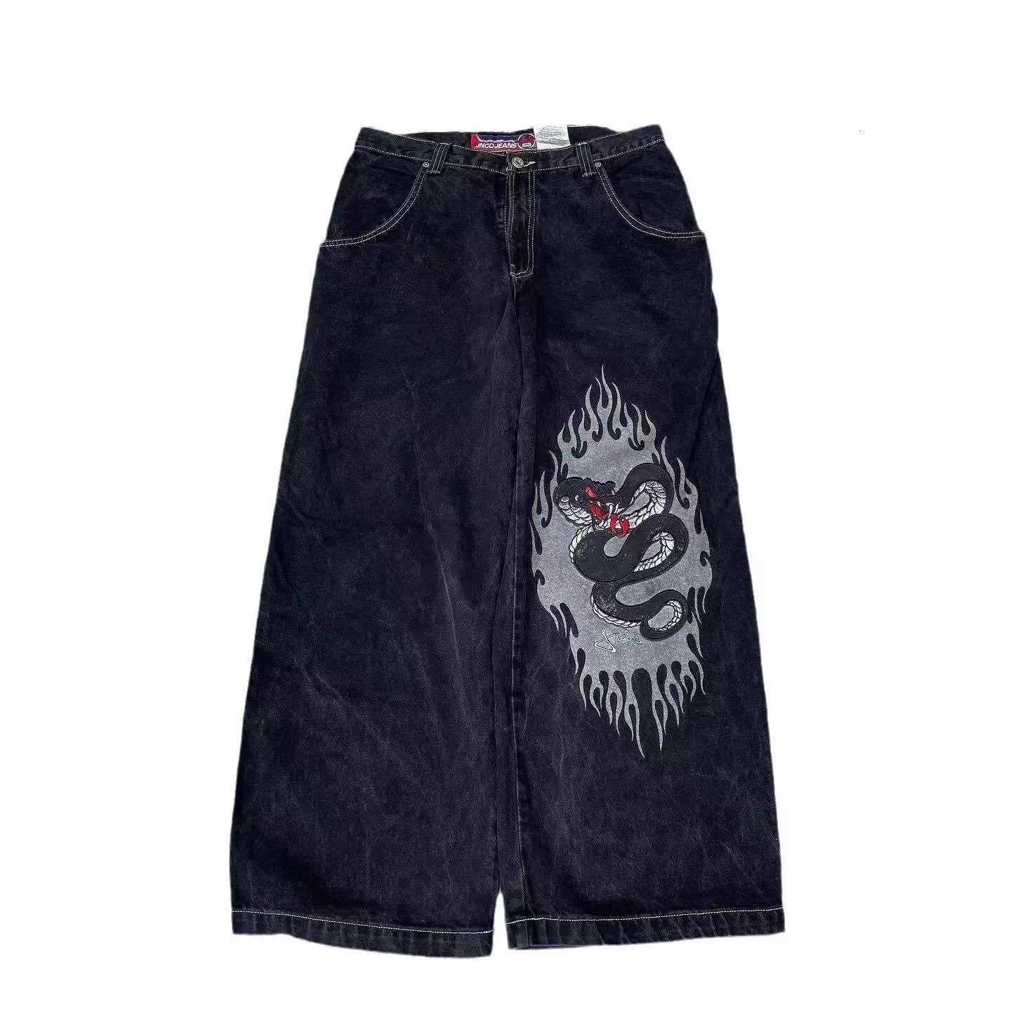 Street Hip-hop Rock Designer Loose Jeans Luxury Fashion Men Retro Print Gothic Harajuku Y2K Men's Casual Sports Pants Casual Pants Essential Basi