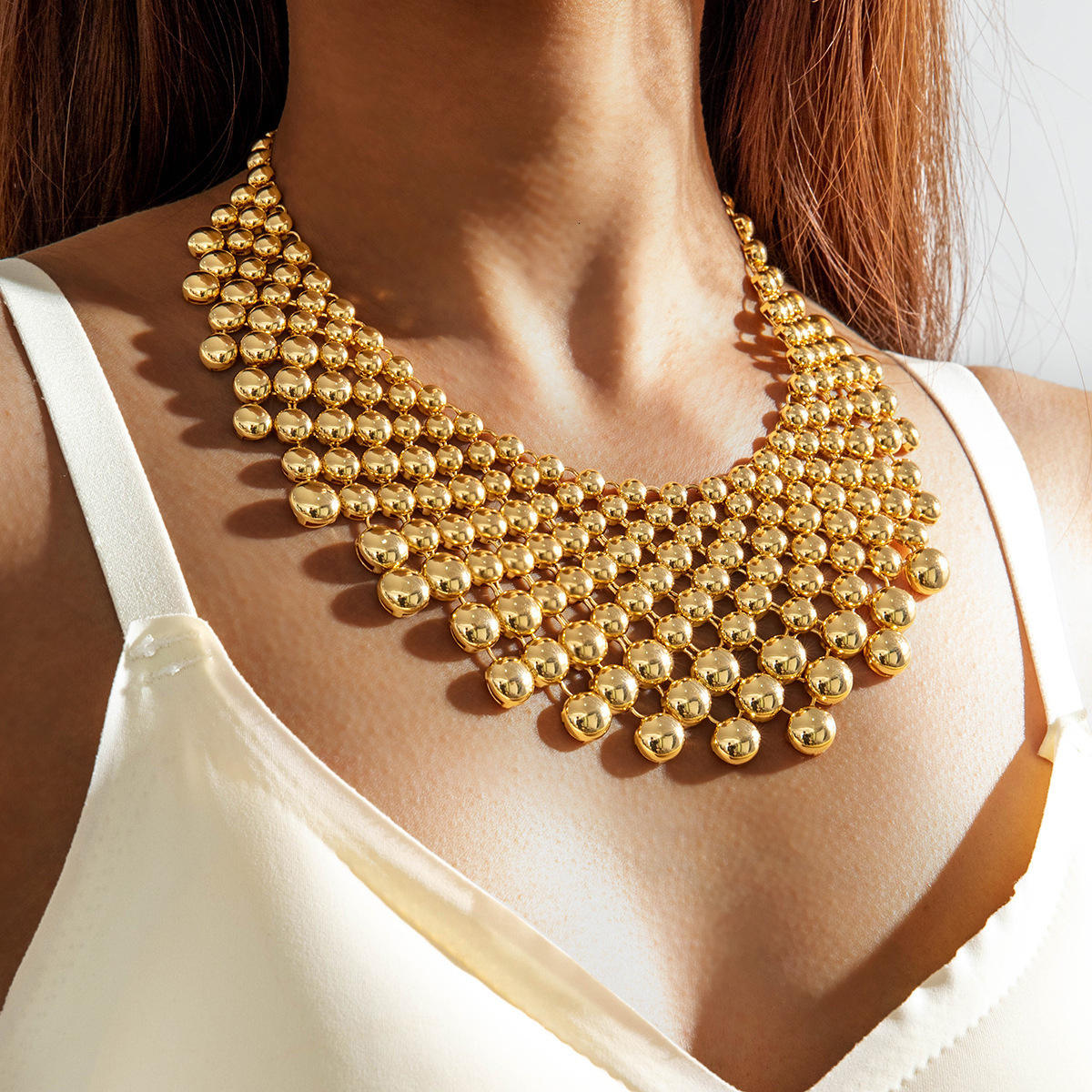 Best-selling exaggerated shawl necklace light luxury high-end fashion versatile unique niche style for women250305