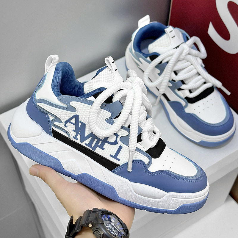 Men's New Versatile Sports Casual Sneakers Hot Trend Shoes Black and White Chunky Sneakers Trendy Letter Print Casual Dad Shoes