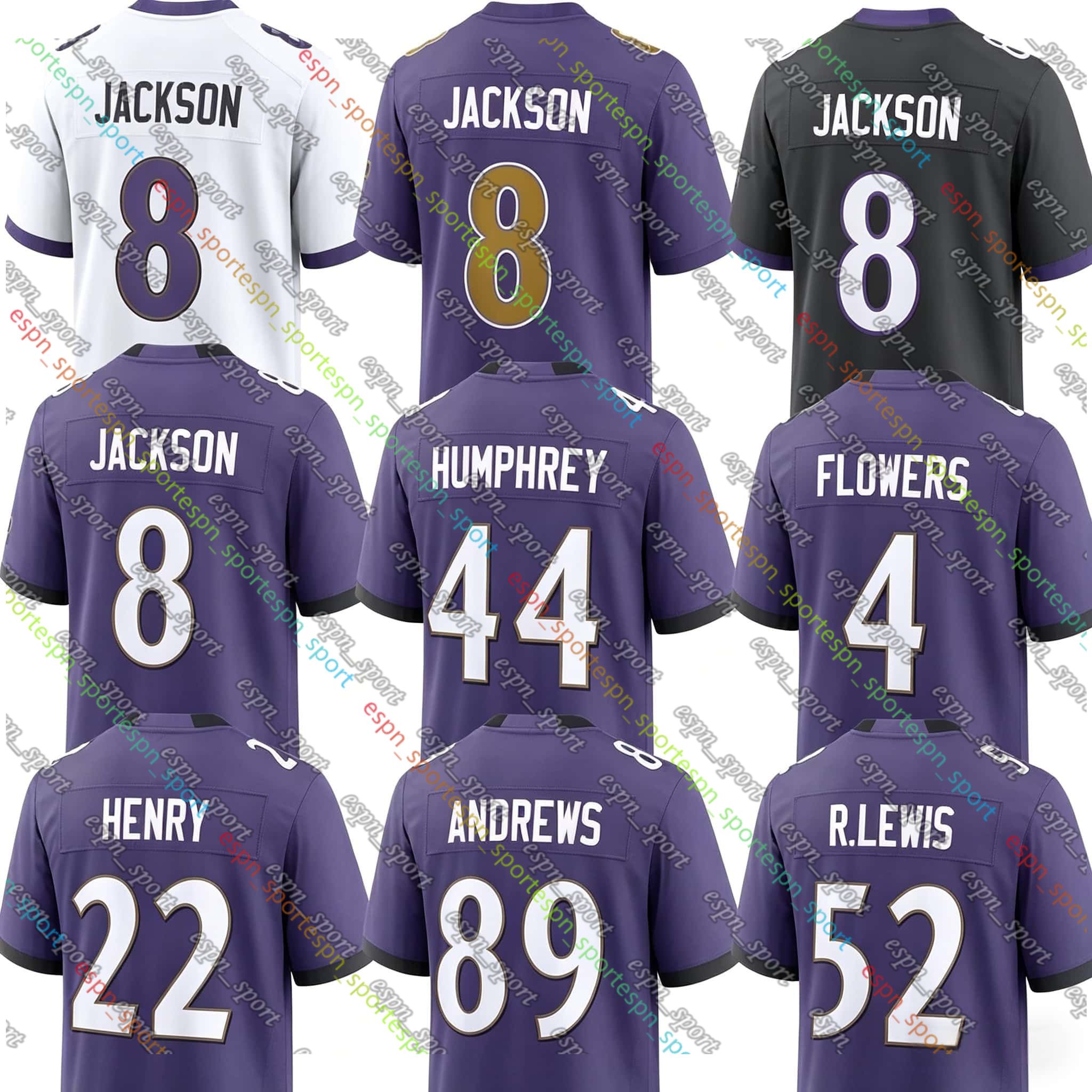 2026 Football Jersey Lamar Jackson Zay Flowers Kyle Hamilton Derrick Henry Mark Andrews Kenyon Sadiq Roquan Smith Ed Reed Ray Lewis DeAndre Hopkins Rashod Bateman