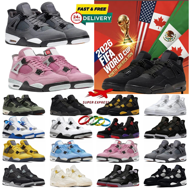 nikejordans 4 designer shoes retro basketball shoes men women sneakers running shoes black cat white cement black red moka electric 36-46