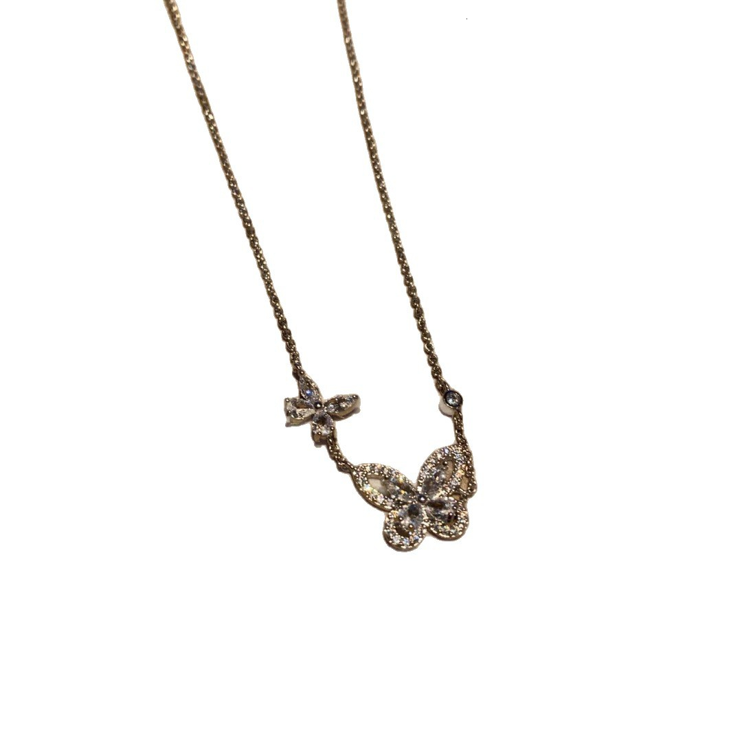 Necklace For Women Titanium Steel New Full Diamond Bow Simple Niche Ins Style Elegant Versatile Clavicle Chain - view 6