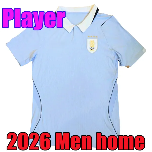 2026 World Cup Uruguay Men home away Fans Soccer Jerseys Lsuarez Ecavani F Valverde N Nandez Player Version National Team jersey Football Shirts kids 