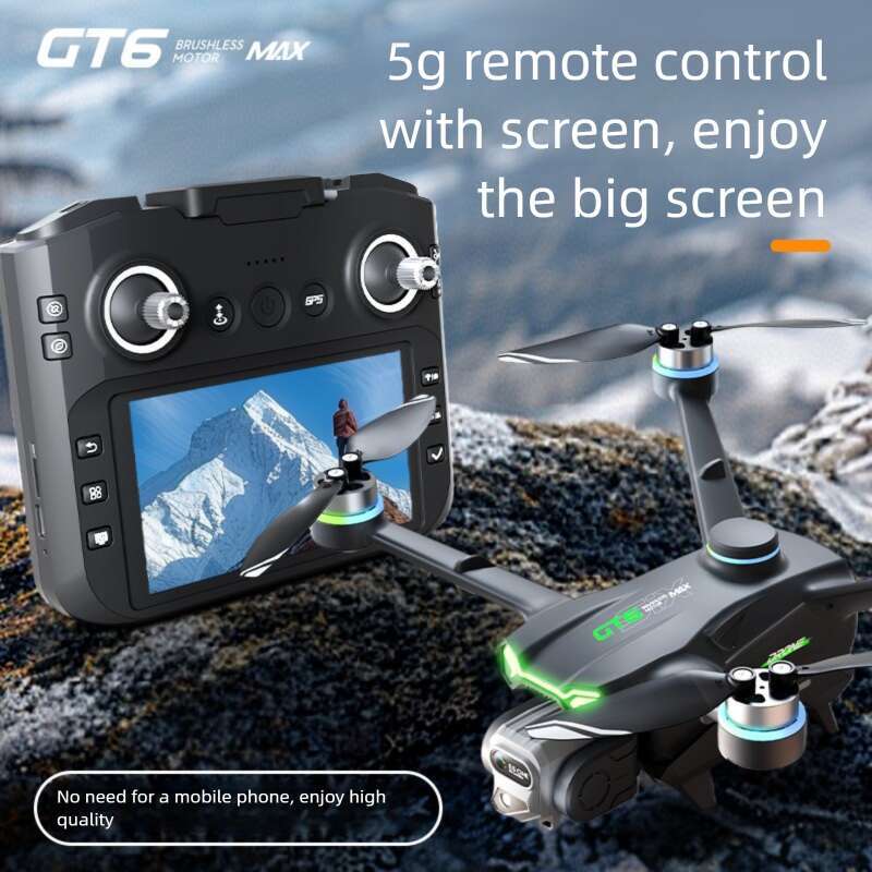 GT6 GPS RC Drone HD Aerial Photography Auto Return Home Brushless Motor 5.64 Inch Large Screen Long Flight Quadcopter CKS
