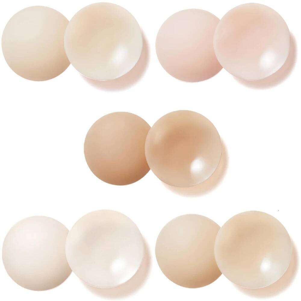 Nippies Cover Sticky Adhesive Silicone Pasties Reusable Pasty Nipple Covers for Women 5 Pairs Travel Set - view 3