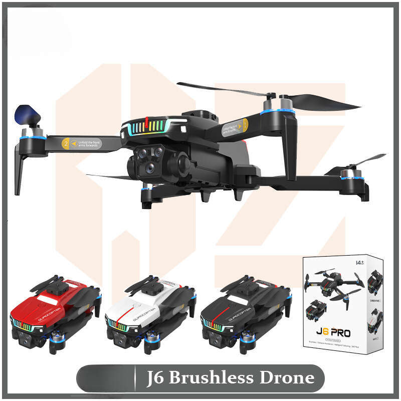 J6 RC Drone Brushless Motor Obstacle Avoidance LED Light Optical Flow HD Camera Long Flight Quadcopter Aerial Photography Toy CKS