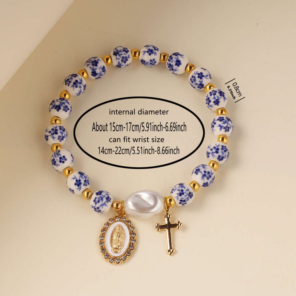 (Handmade, The Pattern And Shape May Vary) Cross Bralets For Women Men What Would Jesus Do Ramics Beads Bangles Faith Christian Bralts Spring Summer L