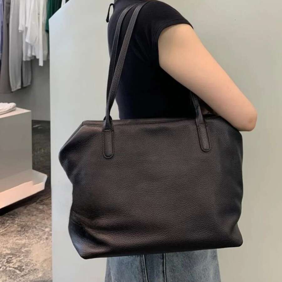 2026 New Luxury R o w Henri Bag Soft Cowhide Leather Tote Bag Minimalist Underarm Shoulder Bag Large Capacity Versatile Commute Handbag For Women SENY