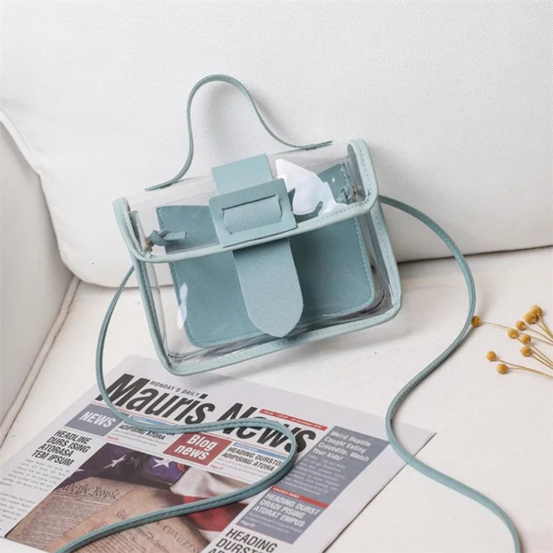 Transparent PVC Jelly Bag Summer Explosions Shoulder Phone Coin Purse Lipstick Tissue Mini Tote BagSuitable for Daily Use 260420BJ - view 3