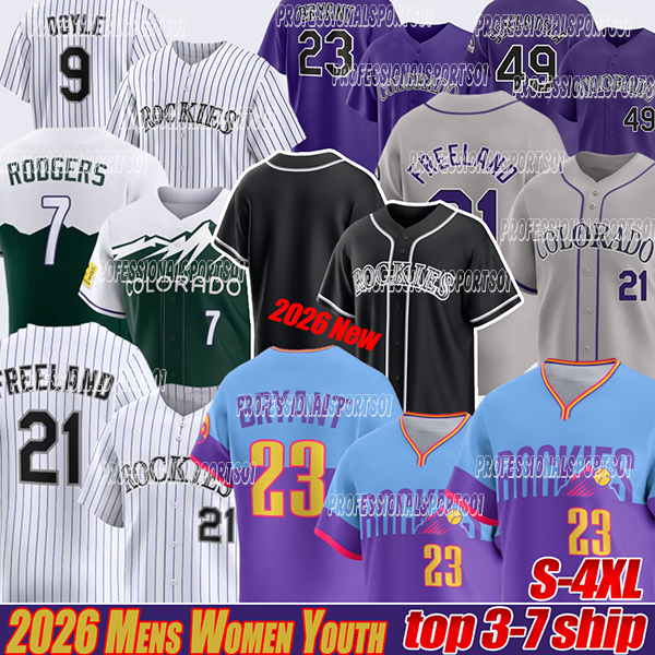 2026 Colorados city Custom Baseball Jerseys Rockies Jersey Brenton Doyle Ryan McMahon Ezequiel Tovar Kris Bryant Zac Veen Jersey 4XL