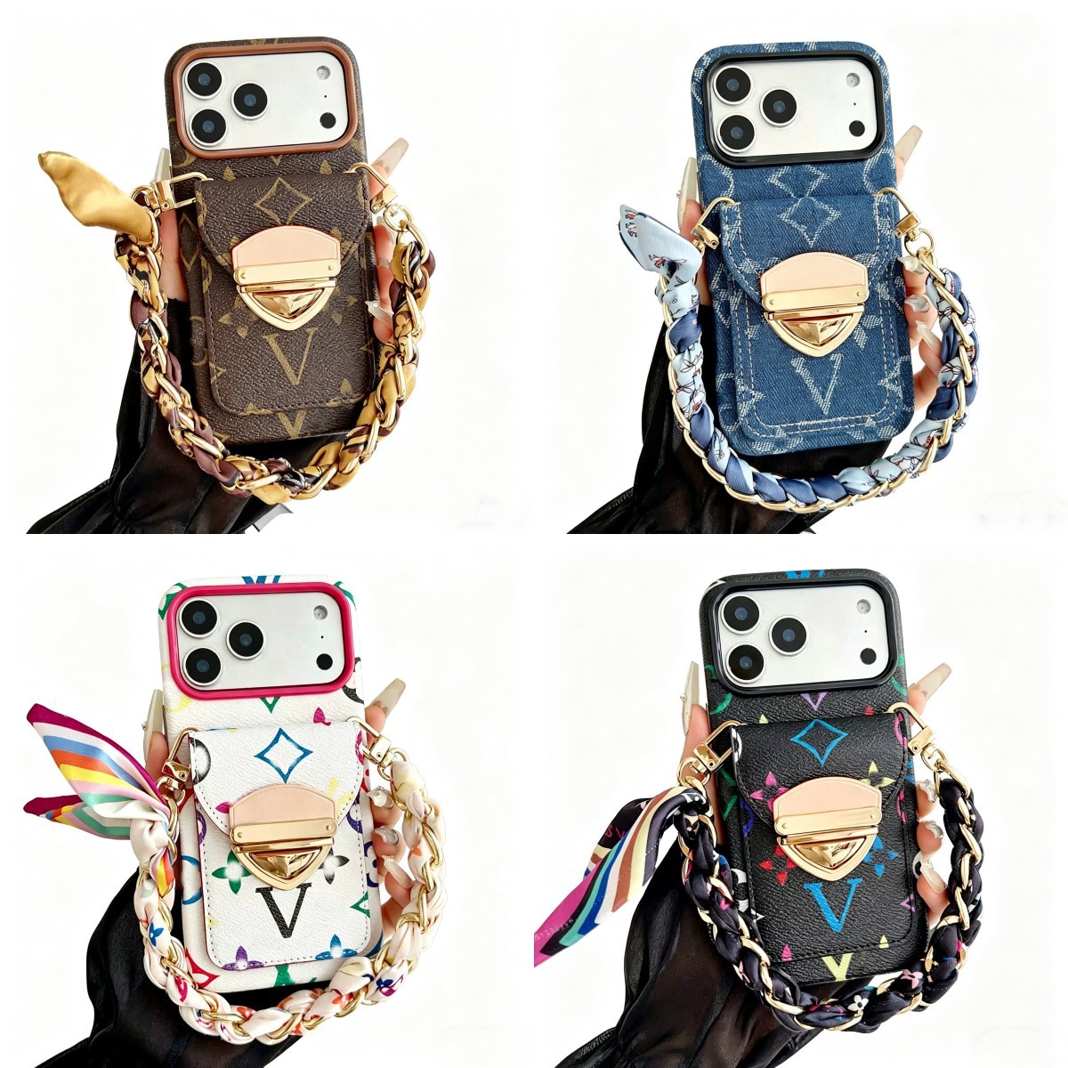 Brand Crossbody L Old flower style Wallet Phone Case Designer iPhone Case for Apple iPhone 16 15 Pro Max 14 13 12 11 X XR 15 Plus Samsung s24 ultra s23 plus s22 S21 Case Cove