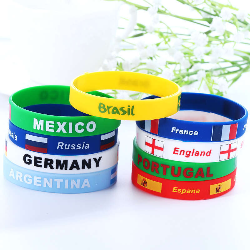 World Cup Football Merchandise National Flag Silicone US Canada Mexico Football World Cup Fan Gift Theme Bracelet Souvenir Wristband