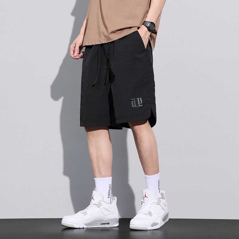 Breathable Work Pants Design Sense Original Men's Summer Thin Beach Pants Ice Silk Quick Drying Sports Shorts For Men, Casual Five Inch Mid Lengt