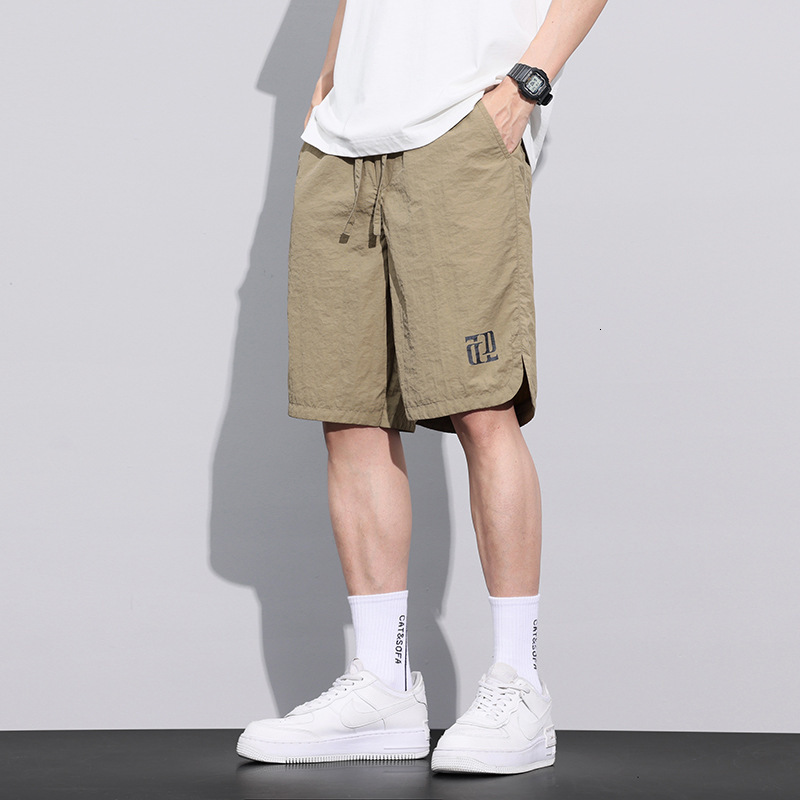 Breathable Work Pants Design Sense Original Men's Summer Thin Beach Pants Ice Silk Quick Drying Sports Shorts For Men, Casual Five Inch Mid Lengt