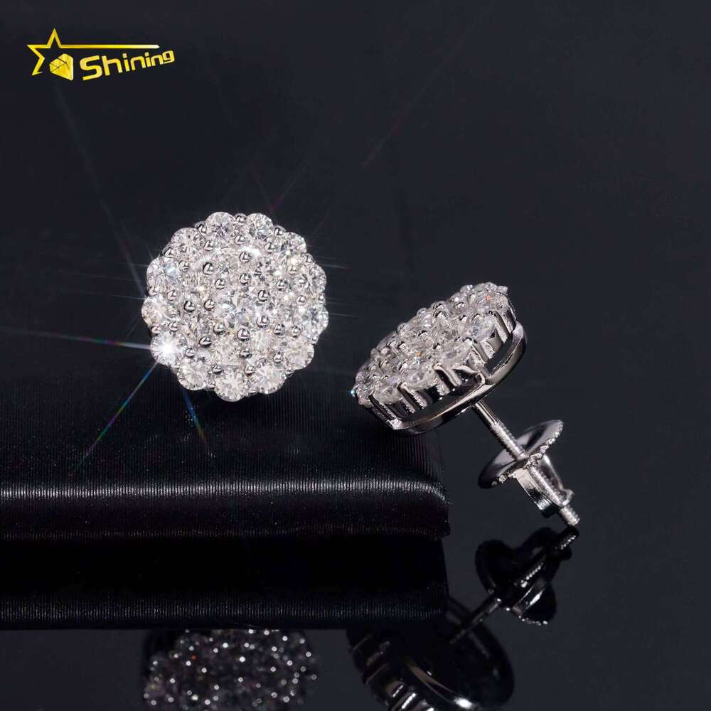 Wholesale Price Luxury 11mm S925 Sterling Silver Fine Jewelry Lab Grown Diamond Stud Earrings - view 6
